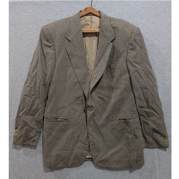 Vintage El Corte Ingles Sport Coat Men Small Plaid Lined Two-Button Suit‎ Jacket - Picture 1 of 9